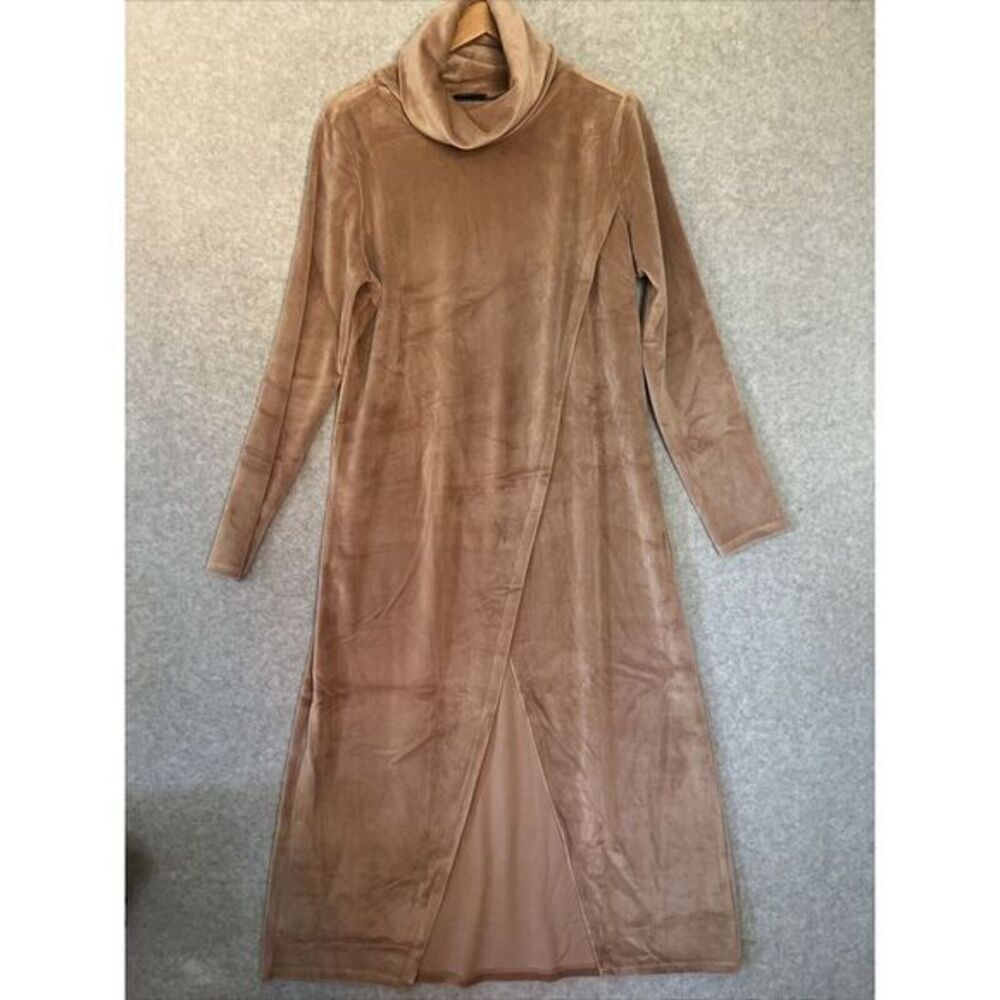 G by Giuliana Black Label Velour Cross Front Maxi Top Nude Blush Large Lagenlook